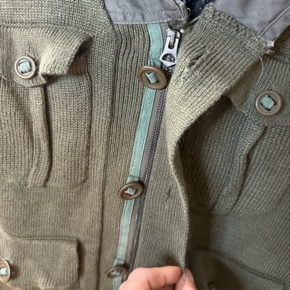 Weatherproof Vintage Olive Knit Jacket - Picture 4 of 9